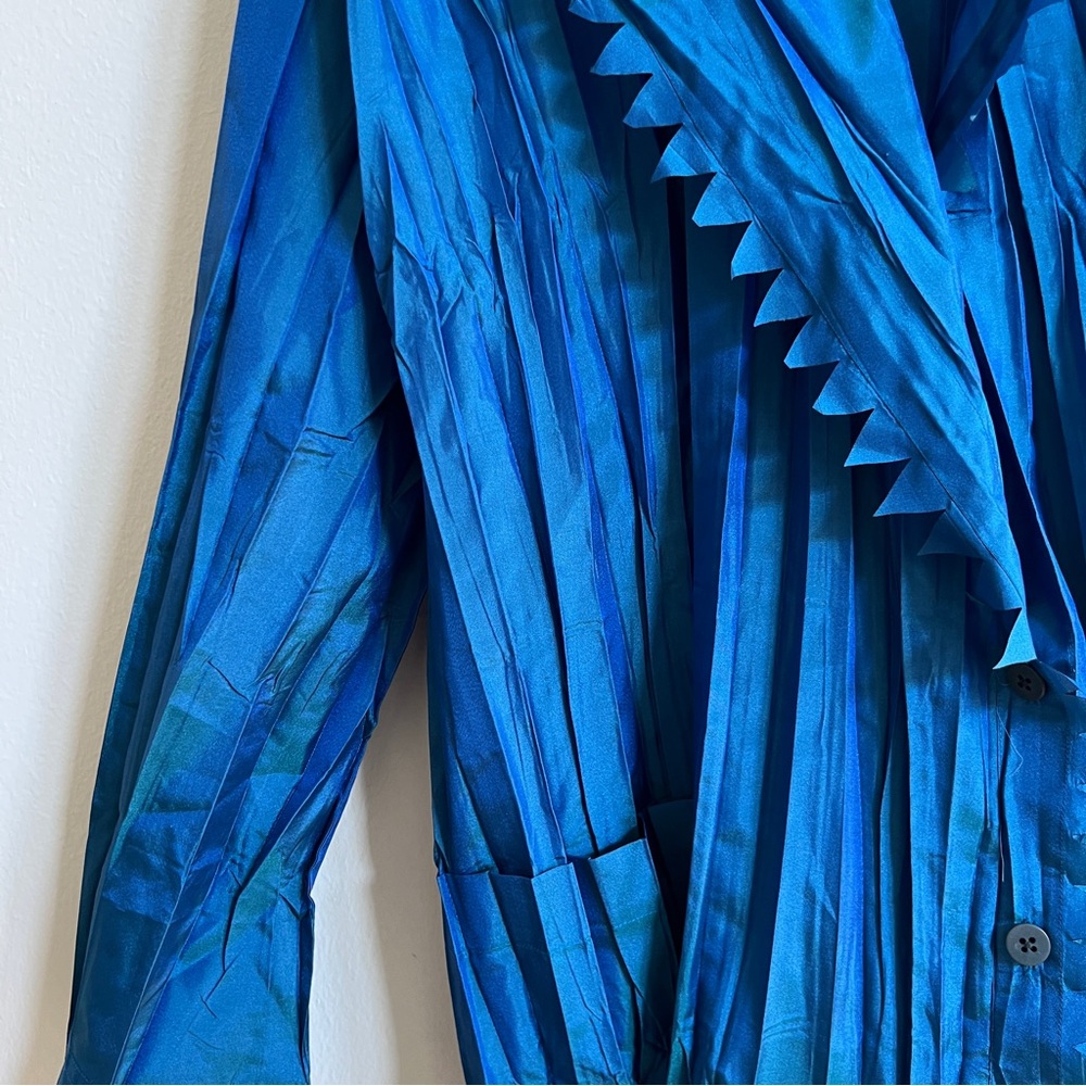Issey Miyake Pleated Iridescent Button Down Colla… - image 4